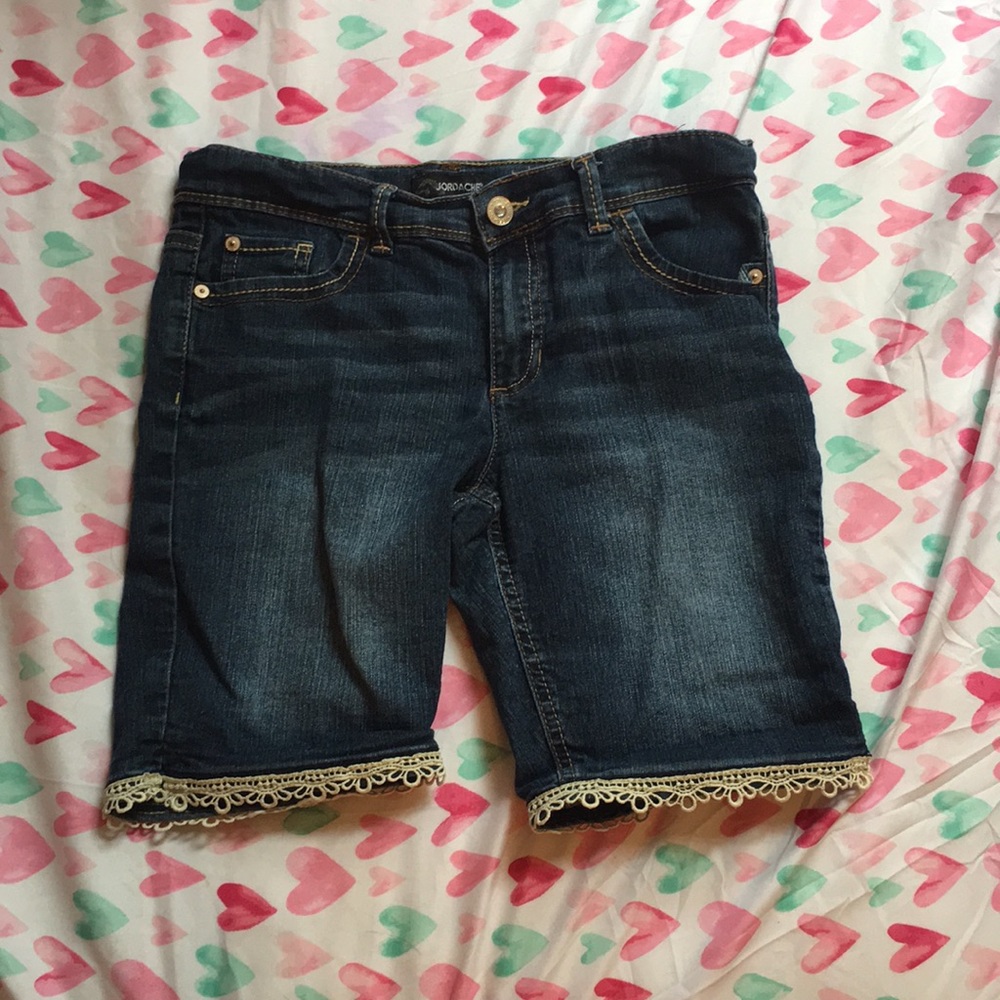 Jean and lace shorts